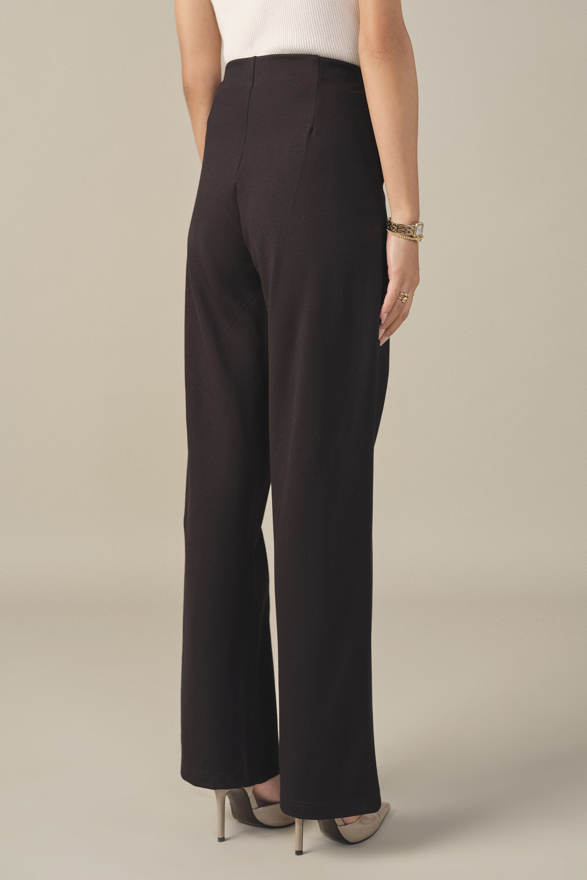 Tapered Trousers in Black, Black, image 4